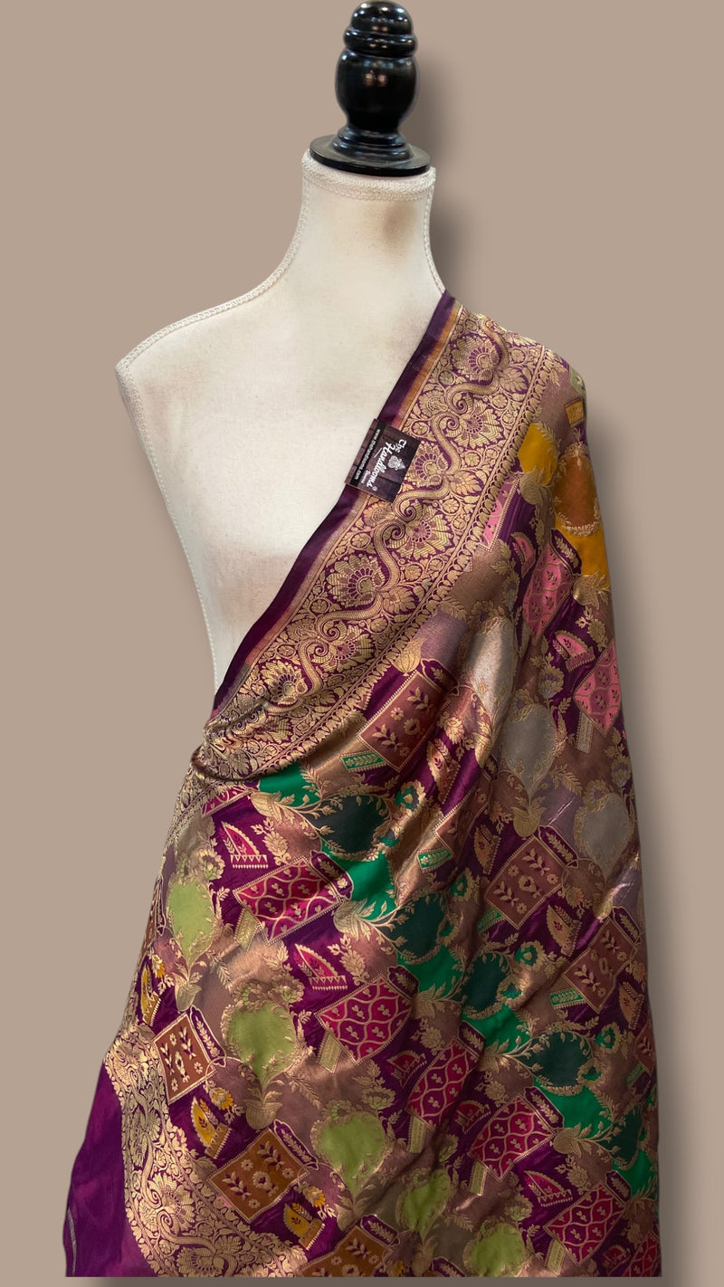 Pure Katan Silk Handloom Banarasi Dupatta - Rangkart