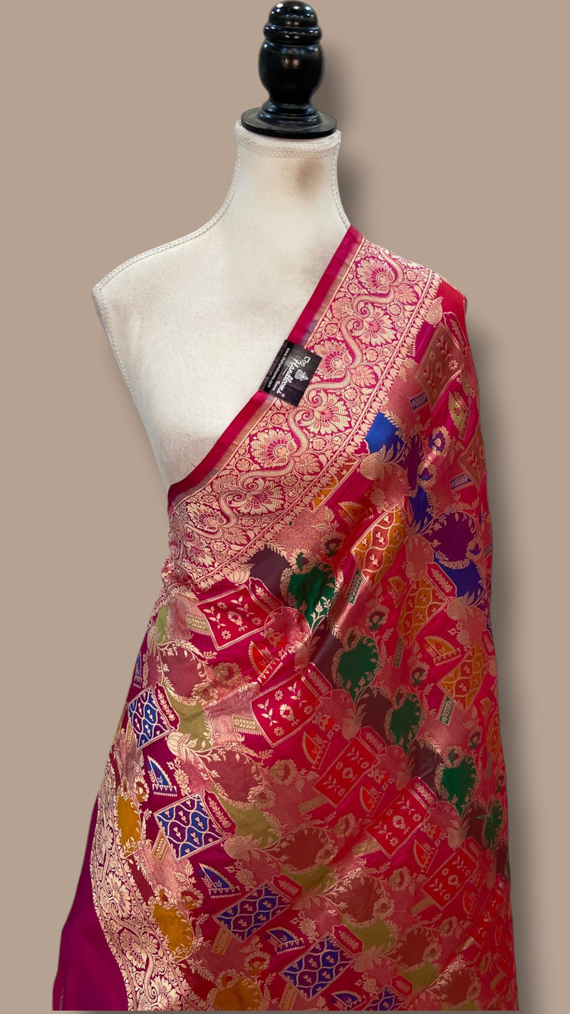 Pure Katan Silk Handloom Banarasi Dupatta - Rangkart