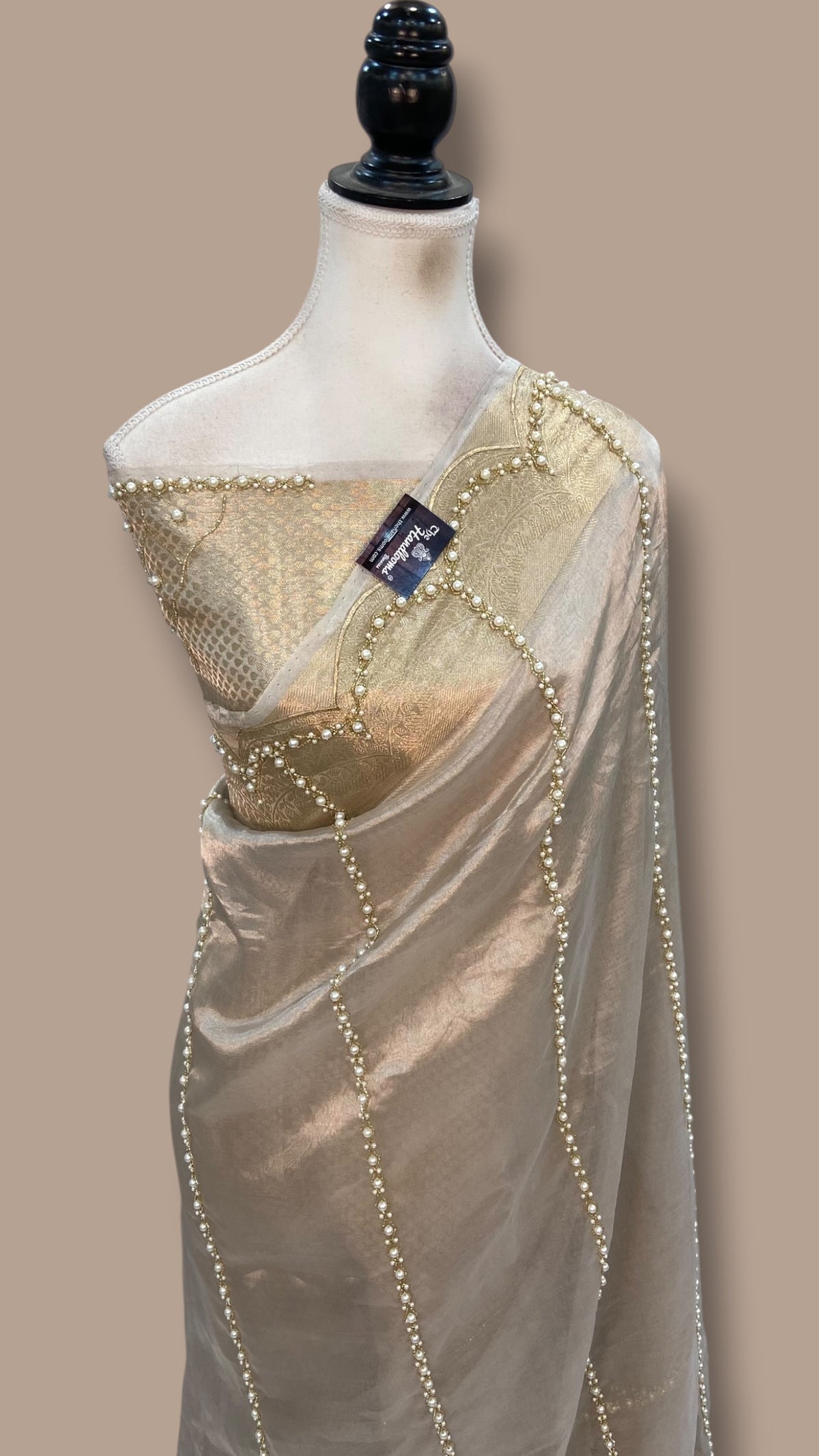 Pure Kora Tissue Silk Handloom Banarasi Saree - Handwork — The Handlooms