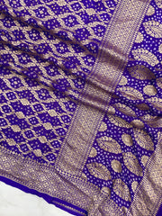 Pure Georgette Banarasi Bandhej Handloom Dupatta - The Handlooms