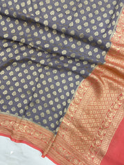 Pure Khaddi Georgette Dupatta - water zari - The Handlooms