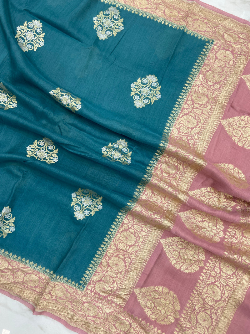 Pure Moonga Georgette Handloom Banarasi Dupatta - The Handlooms