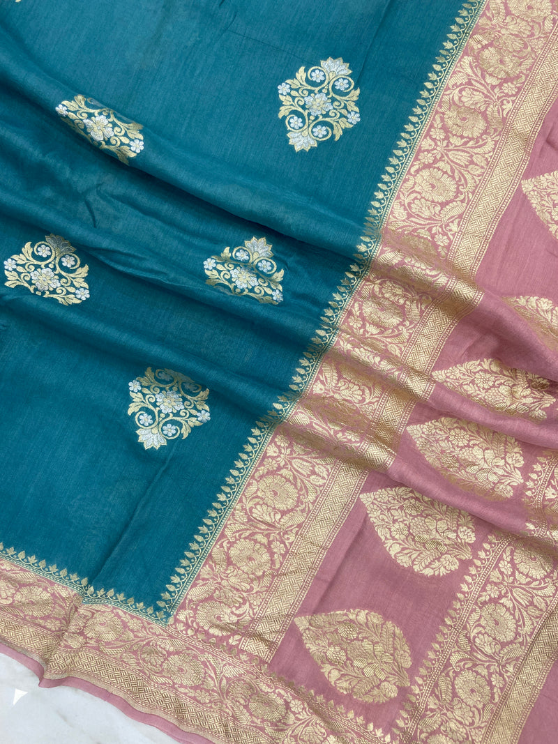Pure Moonga Georgette Handloom Banarasi Dupatta - The Handlooms