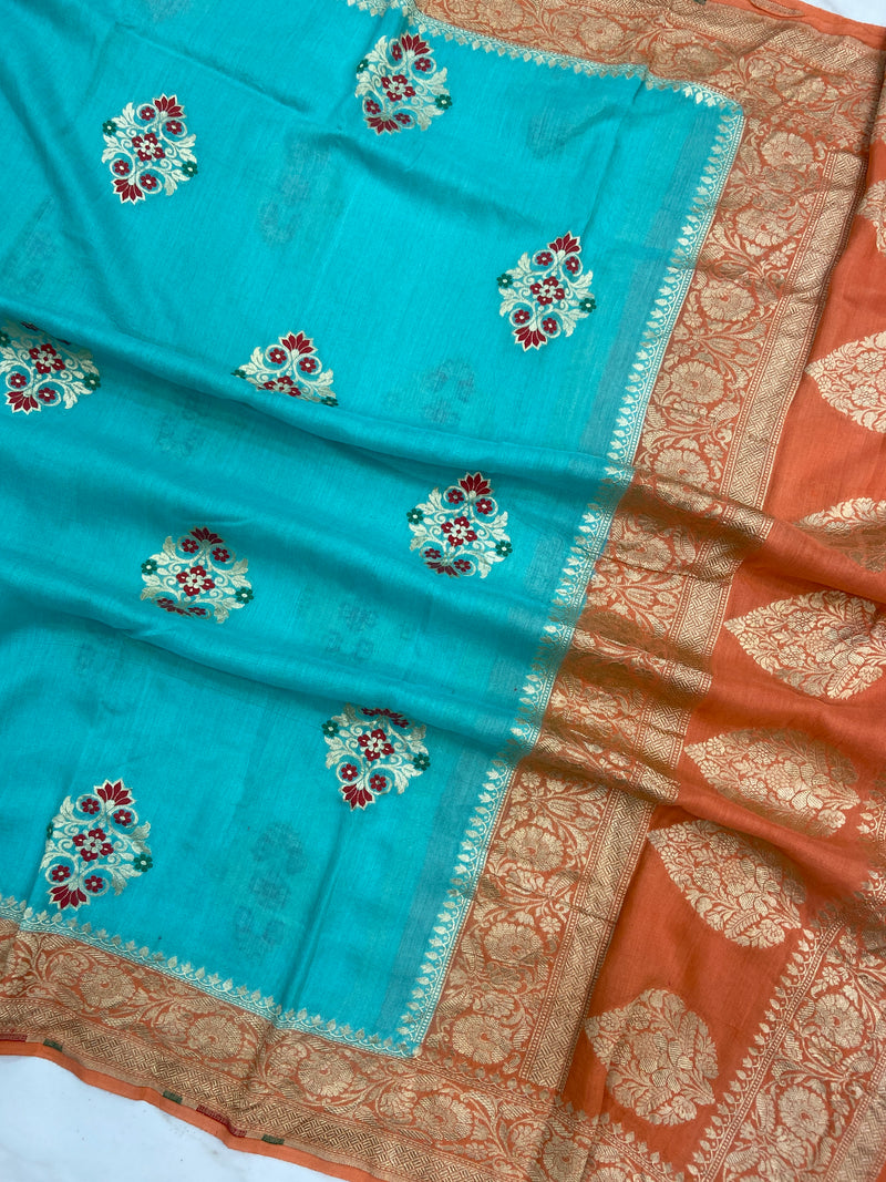 Pure Moonga Georgette Handloom Banarasi Dupatta - The Handlooms