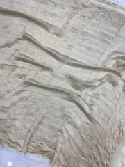 Pure Khaddi Georgette Dupatta - water zari - The Handlooms