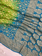Pure Georgette Banarasi Bandhej Handloom Saree - The Handlooms