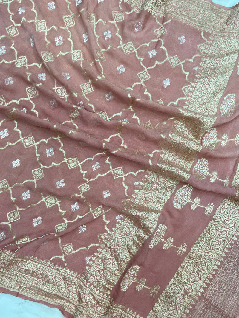 Pure Khaddi Georgette Handloom Dupatta