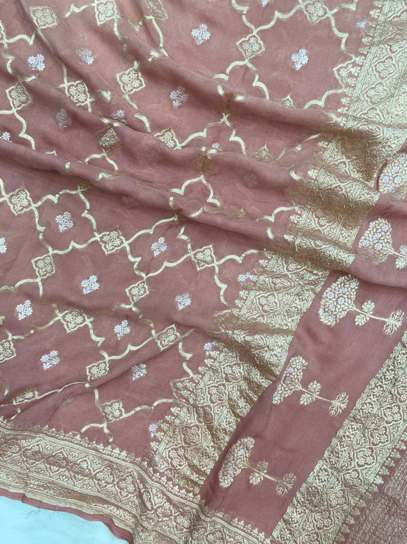 Pure Khaddi Georgette Handloom Dupatta