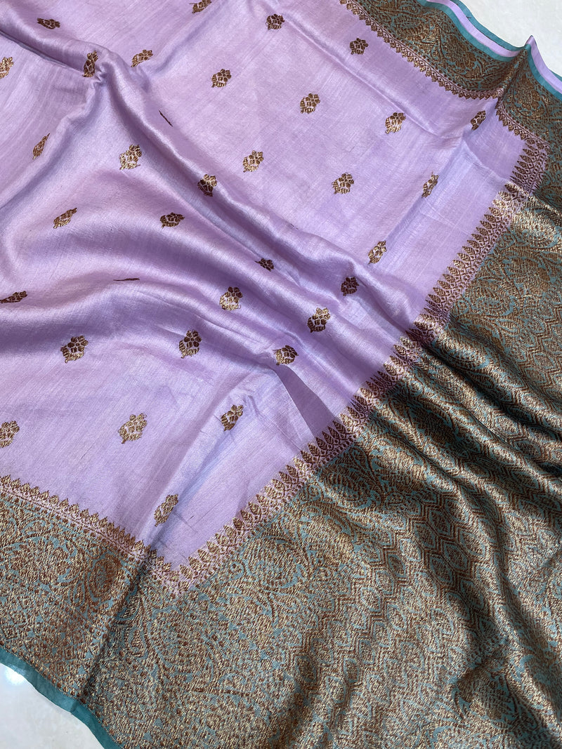 Pure Tussar Silk Handloom Banarasi Saree - The Handlooms