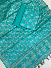 Pure Tussar Silk Banarasi Dress material - The Handlooms