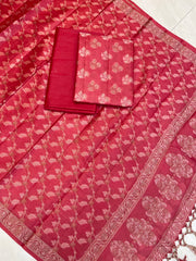 Pure Tussar Silk Banarasi Dress material - The Handlooms