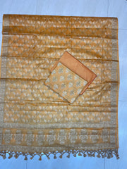 Pure Tussar Silk Banarasi Dress material - The Handlooms