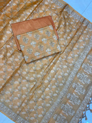Pure Tussar Silk Banarasi Dress material - The Handlooms