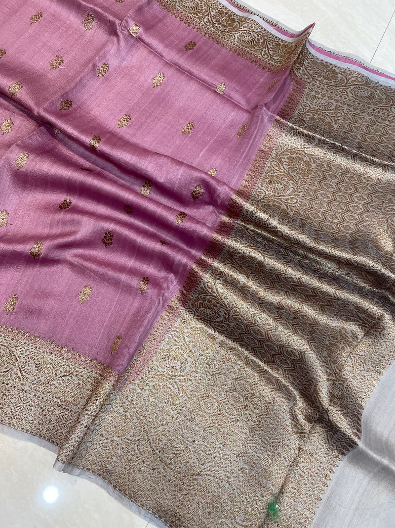Pure Tussar Silk Handloom Banarasi Saree - The Handlooms