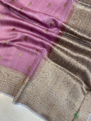 Pure Tussar Silk Handloom Banarasi Saree - The Handlooms