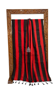Pure Katan Silk Handloom Banarasi Saree - Stripe - The Handlooms