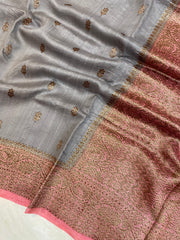Pure Tussar Silk Handloom Banarasi Saree - The Handlooms
