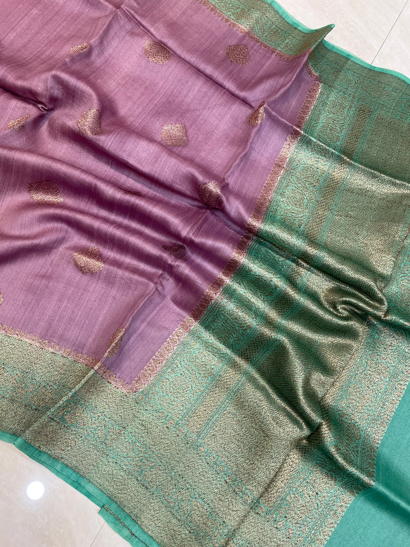 Pure Tussar Silk Handloom Banarasi Saree - The Handlooms