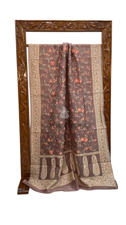 Pure Organza Chikankari Handloom Banarasi Saree - The Handlooms