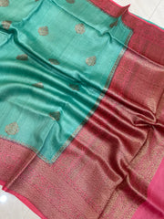 Pure Tussar Silk Handloom Banarasi Saree - The Handlooms