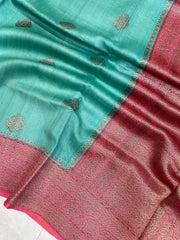 Pure Tussar Silk Handloom Banarasi Saree - The Handlooms