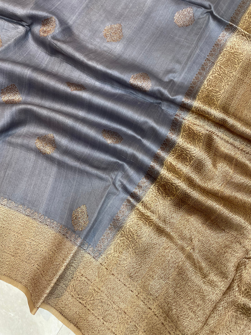 Pure Tussar Silk Handloom Banarasi Saree - The Handlooms