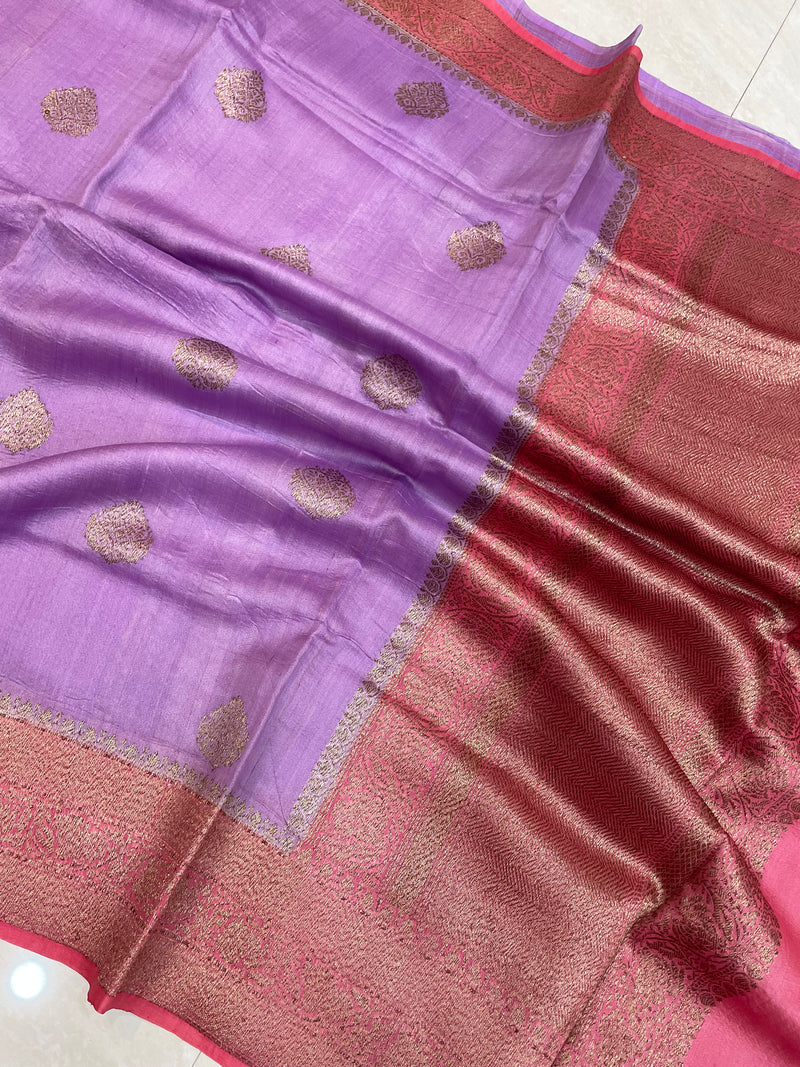 Pure Tussar Silk Handloom Banarasi Saree - The Handlooms