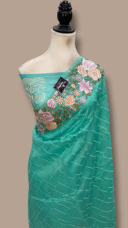 Pure Organza Chikankari Handloom Banarasi Saree - The Handlooms