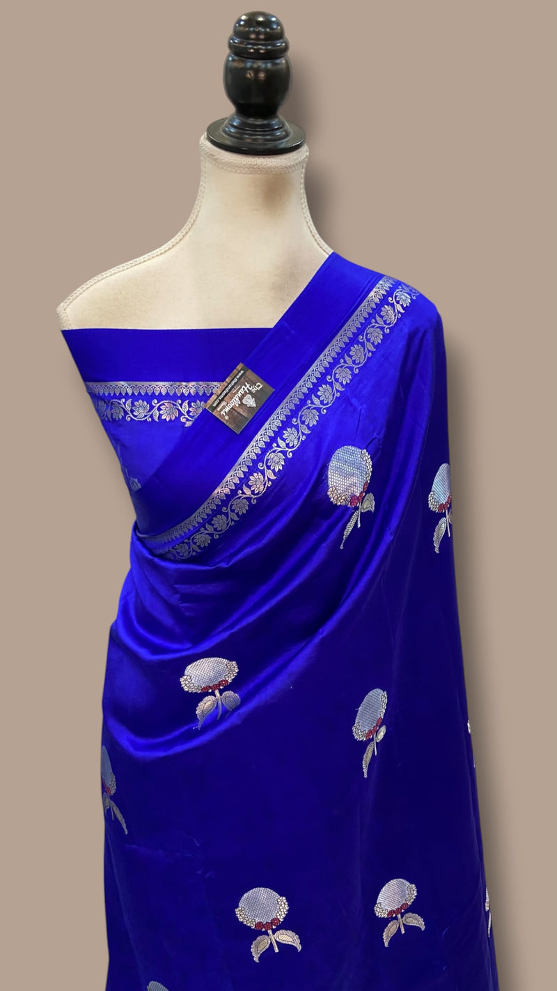 Royal Blue Pure Mango Silk Banarasi Handloom Saree