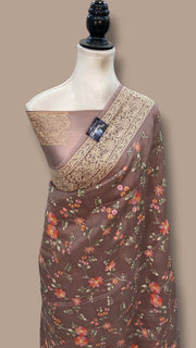 Pure Organza Chikankari Handloom Banarasi Saree - The Handlooms
