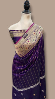 Pure Katan Silk Banarasi Handloom Saree - All Over Sona Roopa Kadua Motifs - The Handlooms