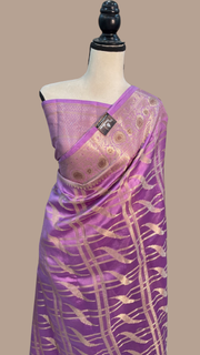 Pure Dupion Silk Banarasi Saree - Gold Zari - The Handlooms