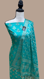 Pure Tussar Silk Banarasi Dress material - The Handlooms