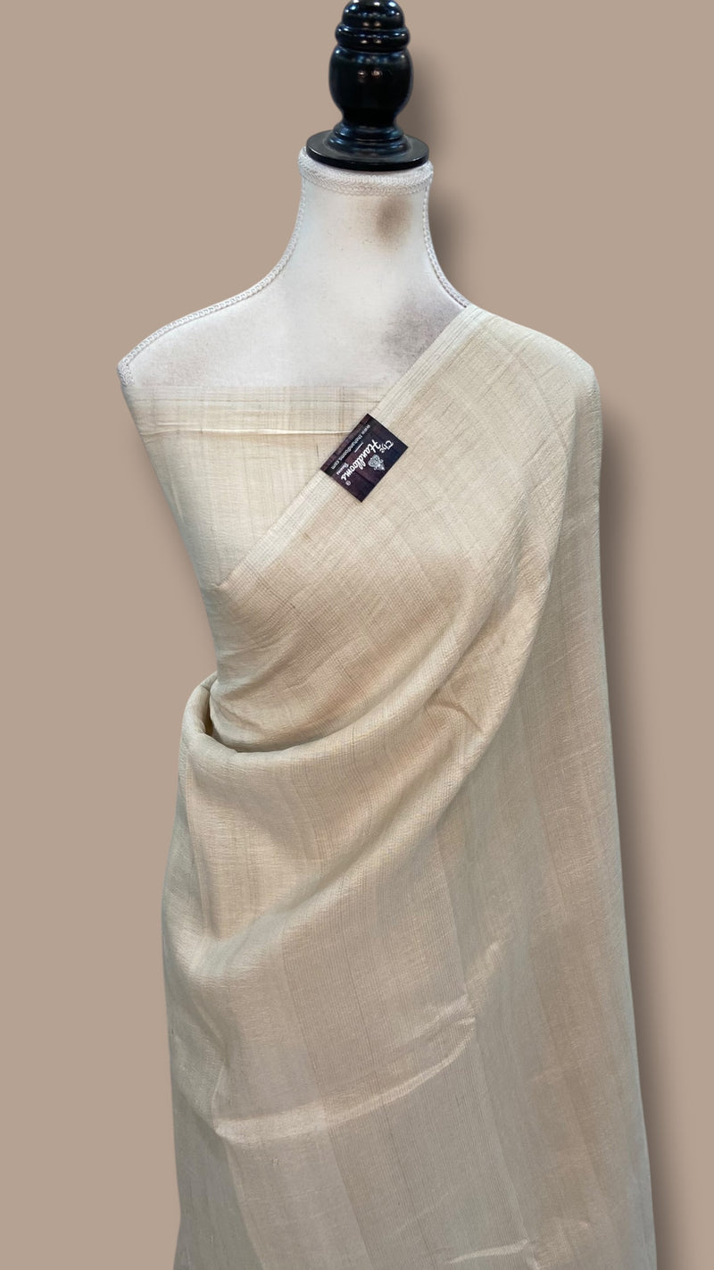 Tussar Georgette Handloom Banarasi Saree-Plain - The Handlooms