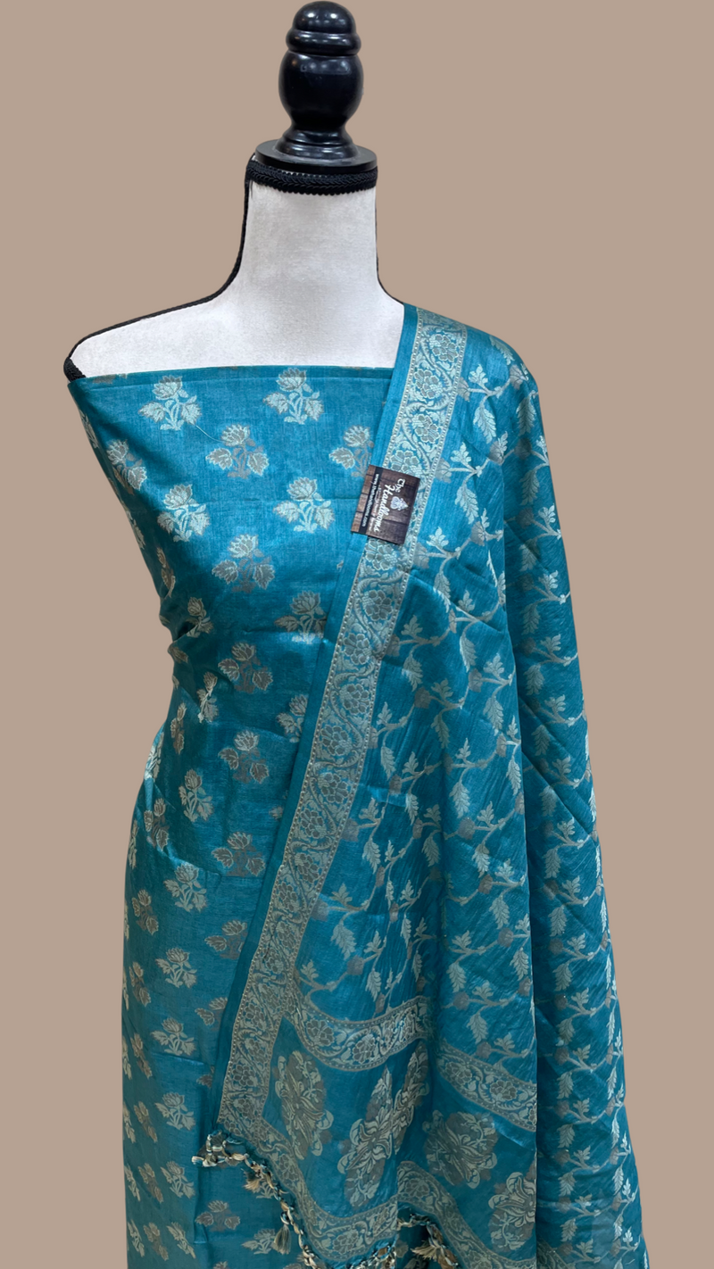 Pure Tussar Silk Banarasi Dress material - The Handlooms