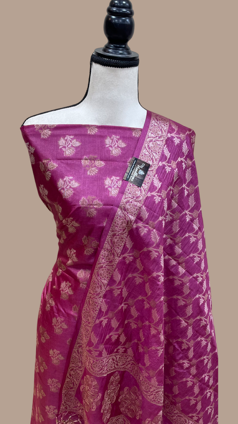 Pure Tussar Silk Banarasi Dress material - The Handlooms