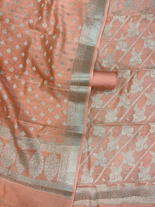 Pure Chanderi Cotton Banarasi Dress material