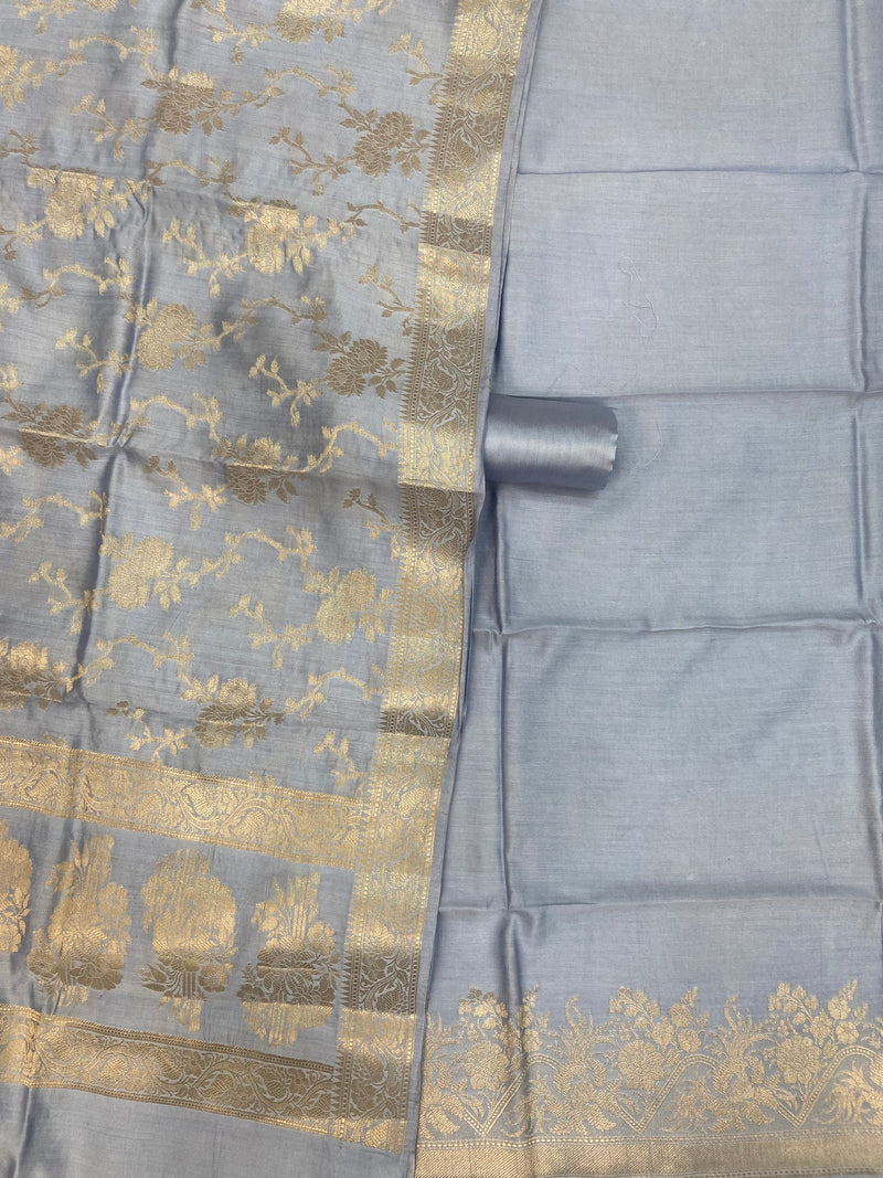 Pure Chiniya Silk Handlooms Banarasi Dress material - The Handlooms