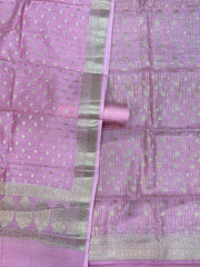Pure Chanderi Cotton Banarasi Dress material - The Handlooms