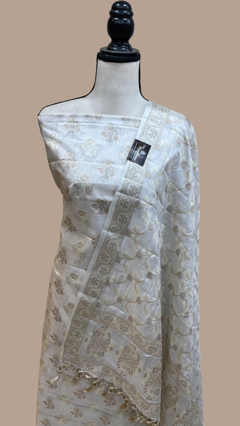 Pure Tussar Silk Banarasi Dress material - The Handlooms