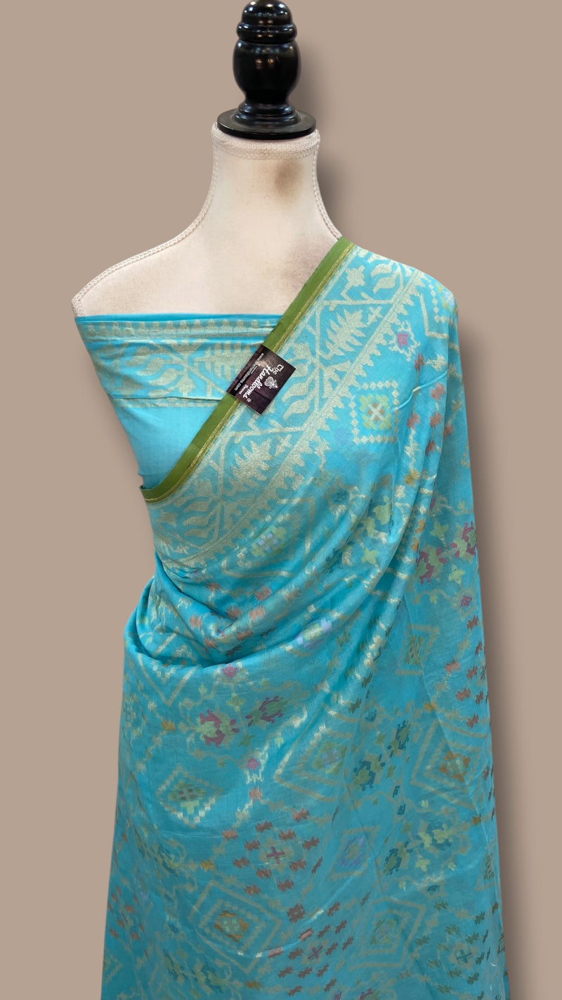 Pure Cotton Jamdani Handloom Banarasi Saree - The Handlooms