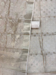 Pure Chanderi Cotton Banarasi Dress material - The Handlooms