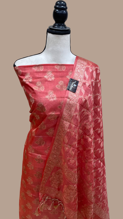 Pure Tussar Silk Hand Block Printed Three Piece Salwar Suit Material –  Leheriya