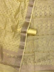 Pure Chanderi Cotton Banarasi Dress material - The Handlooms