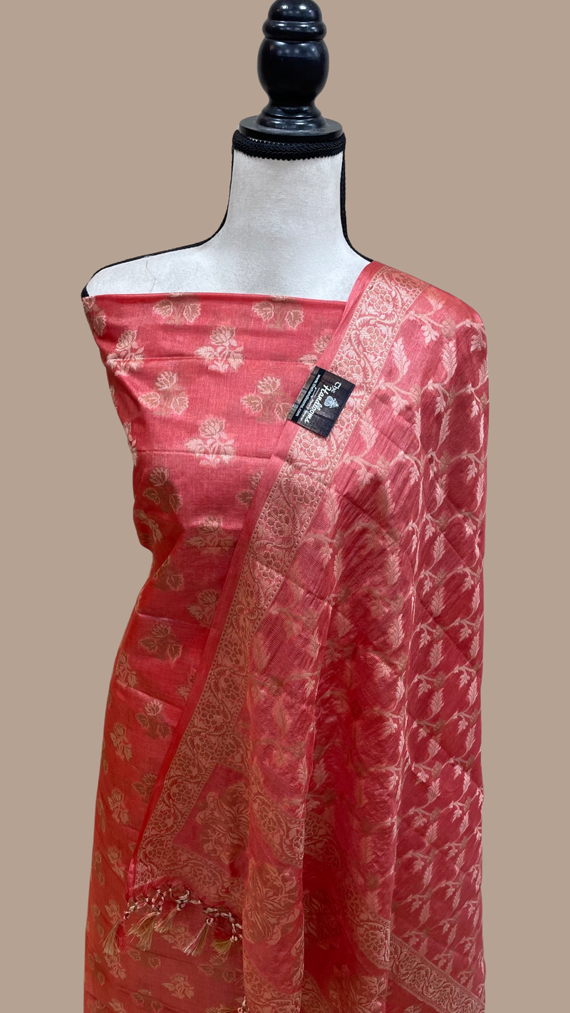 Pure Tussar Silk Banarasi Dress material - The Handlooms