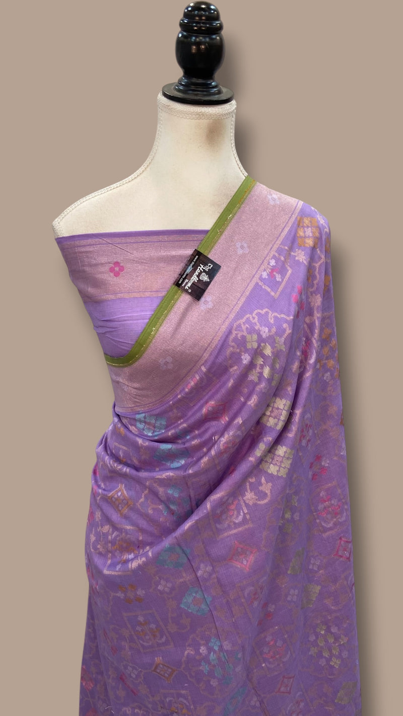 Pure Cotton Jamdani Handloom Banarasi Saree - The Handlooms
