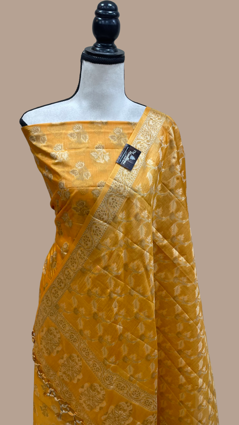 Pure Tussar Silk Banarasi Dress material - The Handlooms