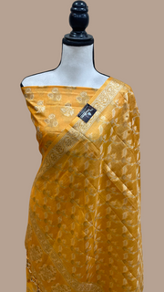 Pure Tussar Silk Banarasi Dress material - The Handlooms
