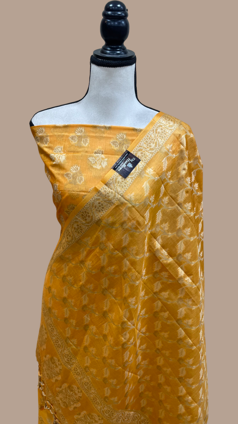 Pure Tussar Silk Banarasi Dress material - The Handlooms