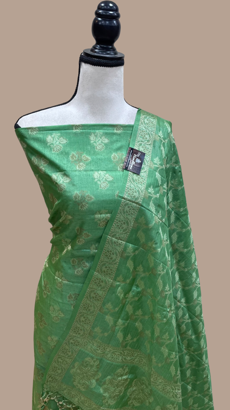 Pure Tussar Silk Banarasi Dress material - The Handlooms